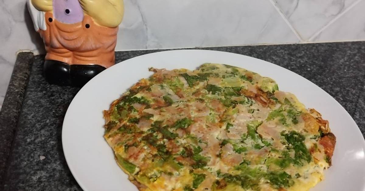 Tortilla de lechuga y jamón con centro de queso🥬🧀 Receta de Delma