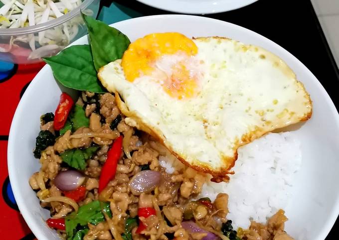 Resep Rice Bowl Spicy Thai Basil Chicken 🐓🐔🐤 Anti Gagal