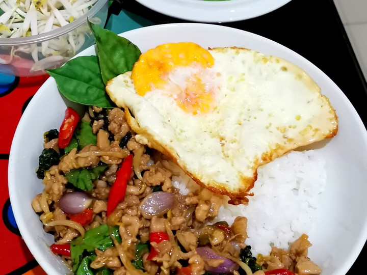 Resep Rice Bowl Spicy Thai Basil Chicken 🐓🐔🐤 Anti Gagal