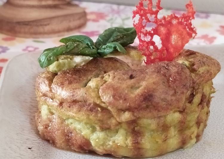 Soufflé,patate -fagiolini-squaquerone