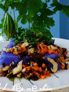 Hình của món Bánh đúc chay(màu hoa đậu biếc).