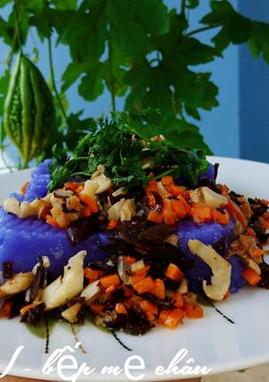 Hình của món Bánh đúc chay(màu hoa đậu biếc).