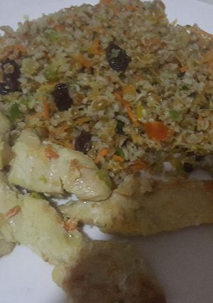 Una foto de Ensalada de trigo con pechugas de pollo