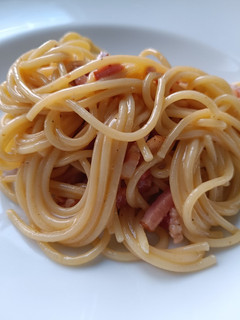Una foto de Spaghetti a la carbonara