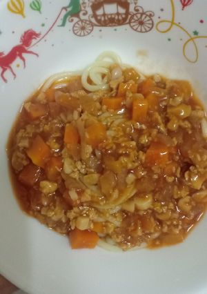 รูปของ สปาเก็ตตี้ซอสเห็ดและหมูบด