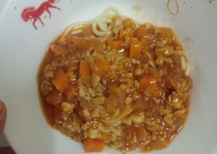 สปาเก็ตตี้ซอสเห็ดและหมูบด