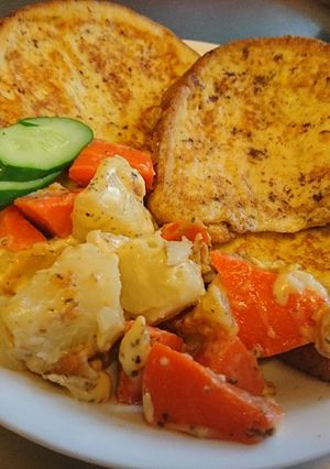 紅蘿蔔尬馬鈴薯法式吐司 的食譜成品照片