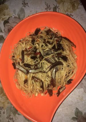 Foto resep Spageti Aglio Olio with Gurita Asap/ kering