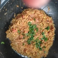 A picture of Phool Gobi, beh ki sabzi. (cauli flower and lotus root veg).