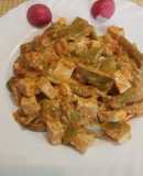 Tofu con Judías verdes y salsa de tomate