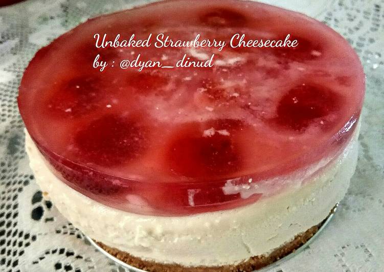 Unbaked Strawberry Cheesecake