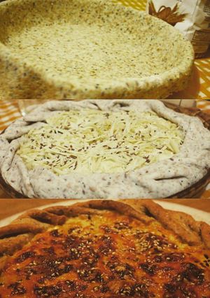 Una foto de Tarta integral de cebollas