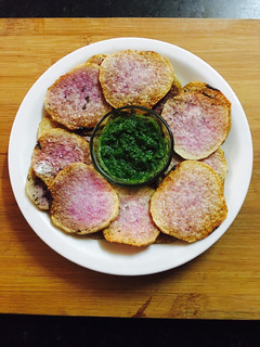 A picture of Fried purple yam.