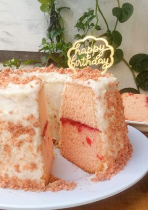 Foto resep Pink Cheese Chiffon Cake