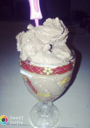 A picture of Homemade chocolate ice-cream🍦.