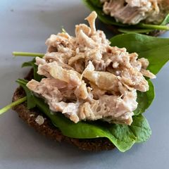 A picture of Coronation Chicken Open Sandwich 🥪.