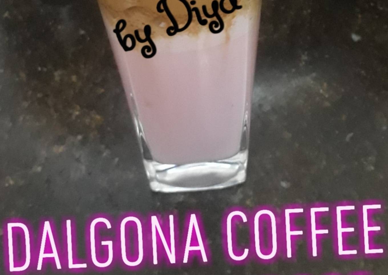 Dalgona with milkrose