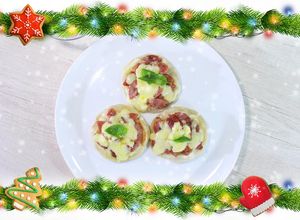 Una foto de Pizzetas al sartén con queso crema y chorizo
