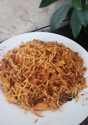 عکسی از دستور ماکارونی با سویا مخلوطی از تن ماهی