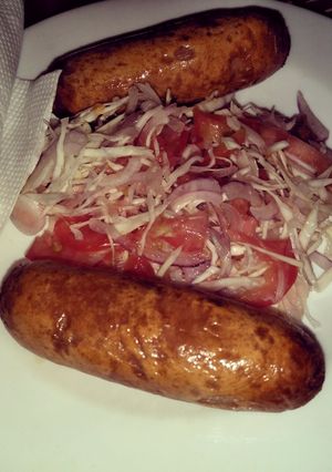 A picture of Sausage salad.