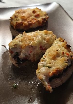 Une photo de Champignon farcie au riz et chèvre frais