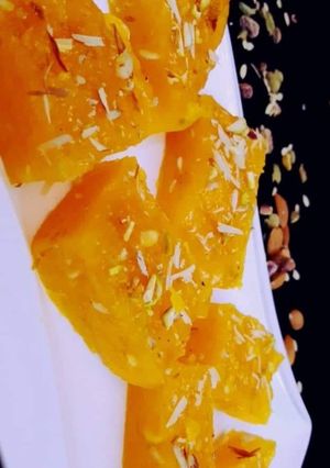 A picture of Cornflour ka Halwa.