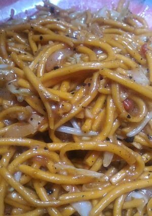 Foto resep Mie lidi lada hitam saos BBQ