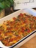 Spätzle-Kassler-Auflauf mit Kürbis und Pilzen