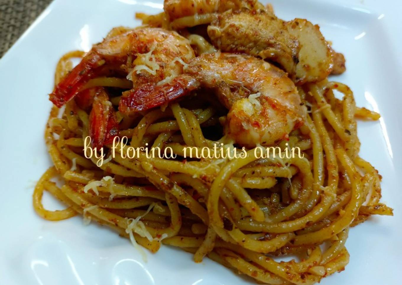 Spaghetti goreng pedas