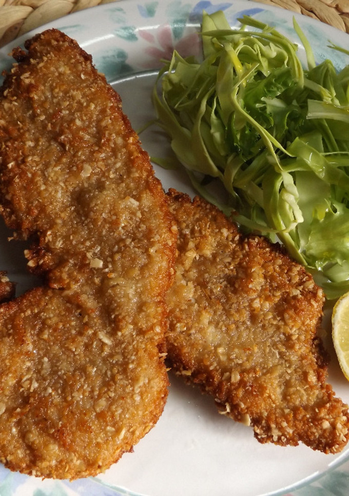 Una foto de Milanesas de cerdo con salvado de avena