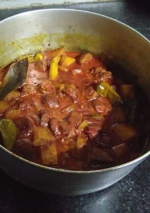 A picture of Soya bean Potato curry.
