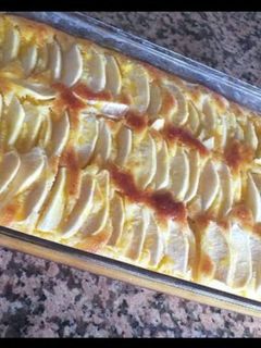 صورة لوصفة بسبوسة كيك بالتفاح