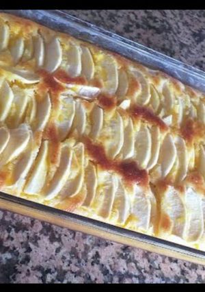صورة لوصفة بسبوسة كيك بالتفاح