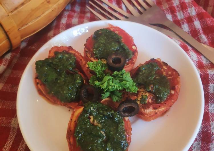 Easiest Way to Prepare Quick Baked Pesto Tomatoes