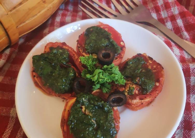 Steps to Make Speedy Baked Pesto Tomatoes