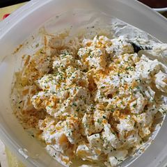 A picture of Rutabaga Salad (a low carb protein packed potato salad alternative).