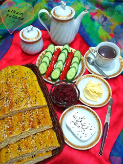 عکسی از دستور نان بربری الهام پز