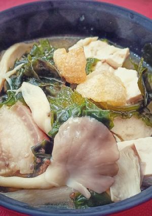 Hình của món Canh nấm thịt heo rong biển keto.