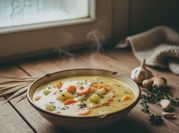 A picture of coconut milk soup