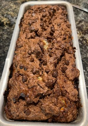 Una foto de Budín chocolate y banana