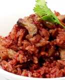 匠弄。紅麴油飯 Glutinous Oil Rice with Fermented Red Rice Paste Recipes