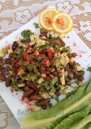 A picture of Rajma & Chana Salad with Avocado.