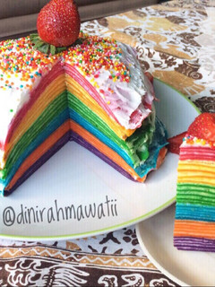 Foto resep Rainbow Mille Crepes