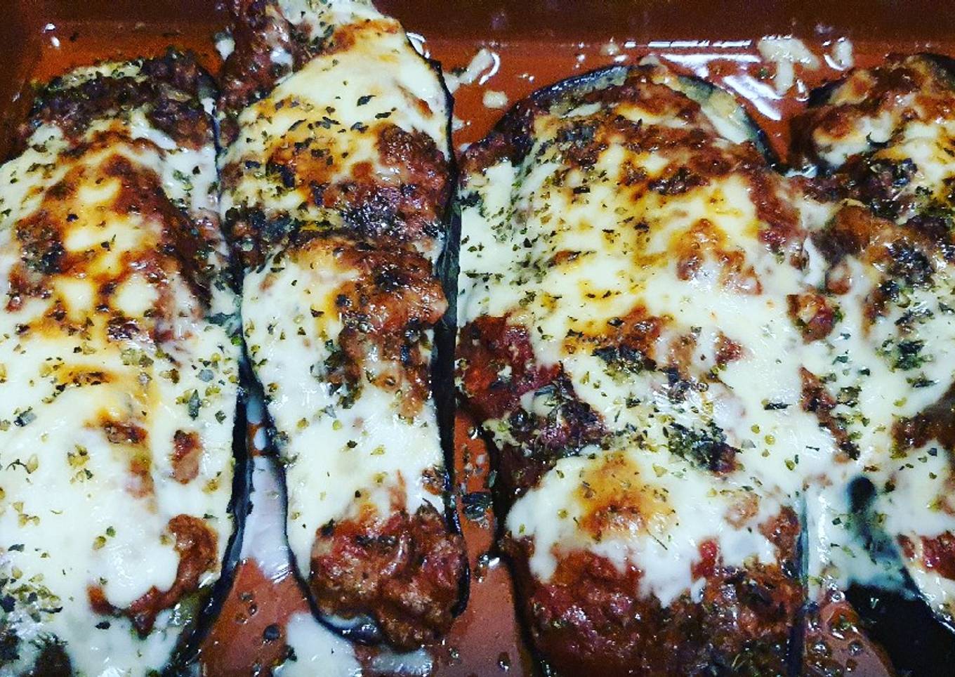 Berenjenas rellenas a mi gusto y sin lactosa