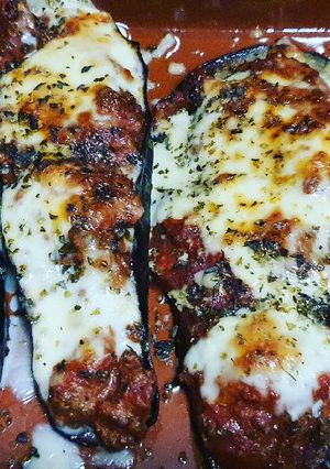 Una foto de Berenjenas rellenas a mi gusto y sin lactosa