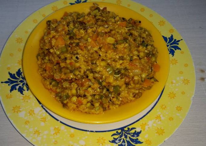 Easiest Way to Make Ultimate Veg masala sprout moong &amp; oats khichdi