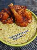 Pollo frito con ají panca y arroz verde 👩‍🍳