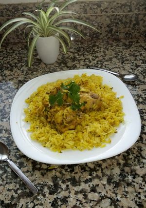 صورة لوصفة طريقة تحضير رز مفور مع دجاج 😋 من أروع ما يكون