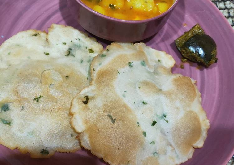 Recipe of Quick Aloo sabzi with rice Puri