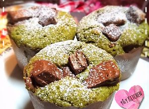 Foto resep Matcha n kitkat muffin